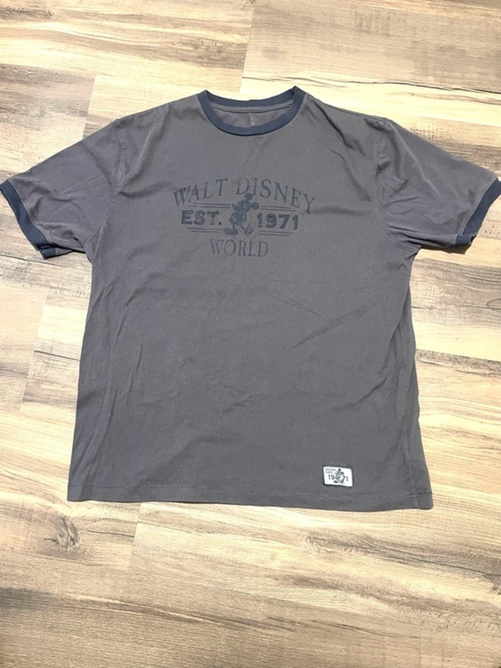 Disney Charcoal Gray T-Shirt with Stitched Graphic!
